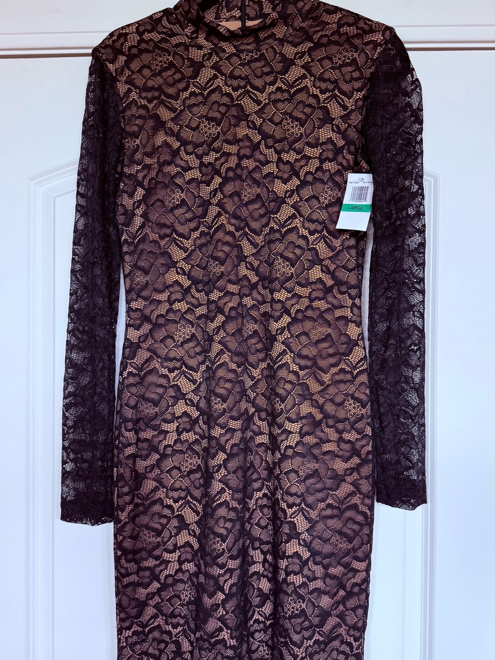 Dress the Population Black Lace Long Sleeve Bodycon Dress